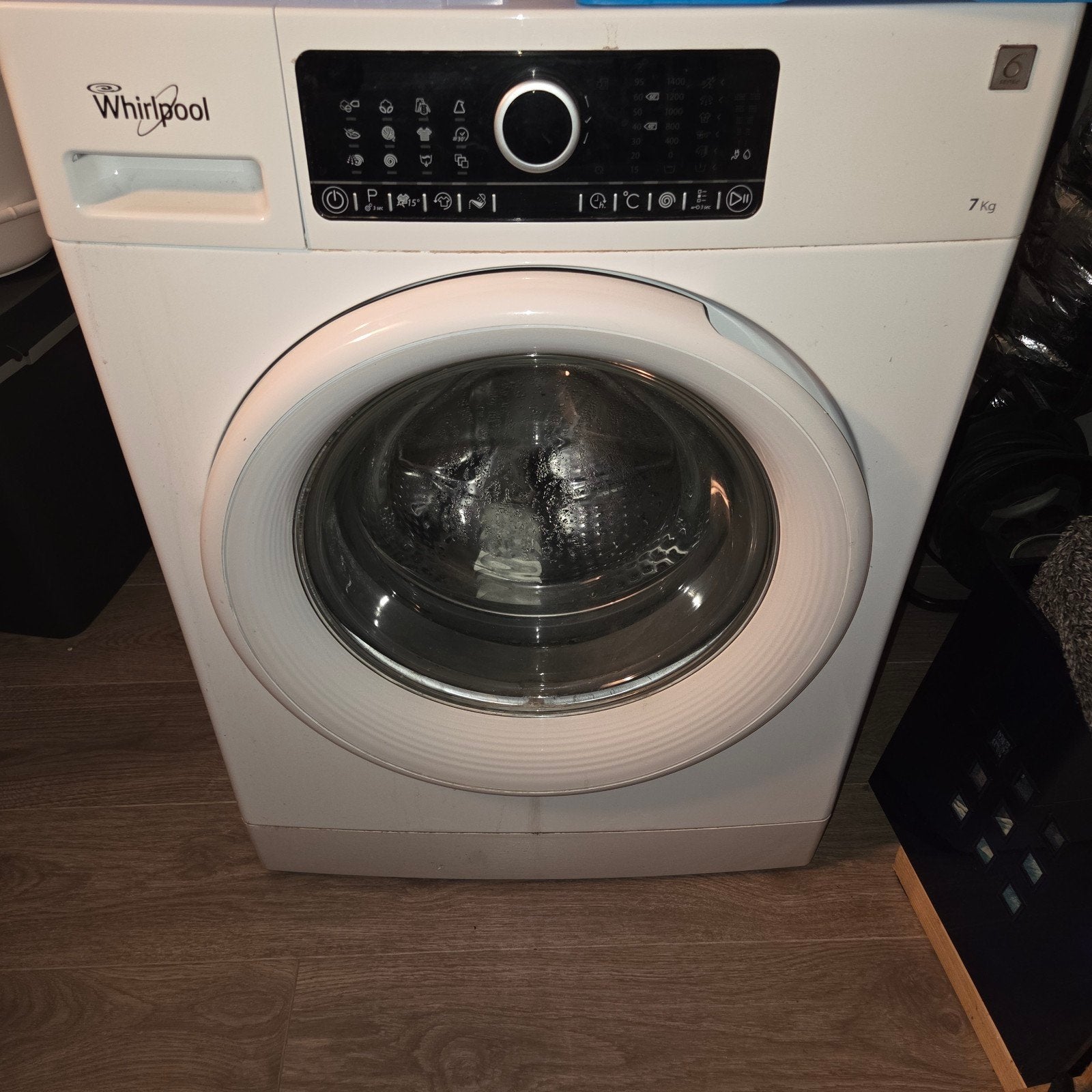 Whirlpool 6th Sense Wasmachine - 7 kg, Gebruikt, Ophalen of Verzenden, Voorlader, 85 tot 90 cm