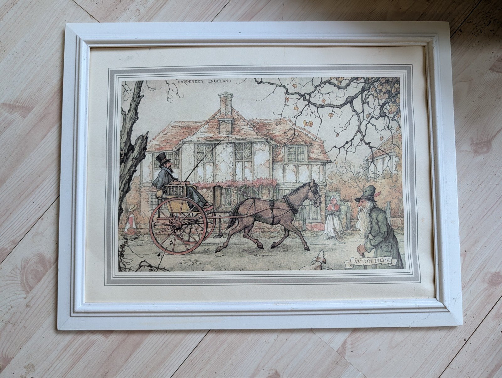 Ingelijste prent 'Harpenden, Engeland' van Anton Pieck, Ophalen of Verzenden