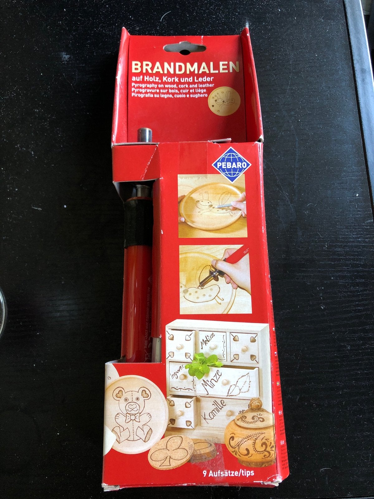 Pebaro Brandmalen set - Pyrografie op hout, kurk, leer, Softgrip, Overige thema's, Gereedschap of Toebehoren, Nieuw