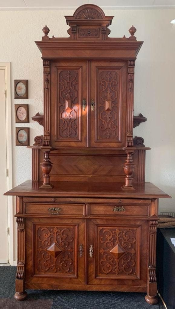 Prachtige antieke buffetkast 240x131x59, Ophalen, Gebruikt, 25 tot 50 cm, 200 cm of meer