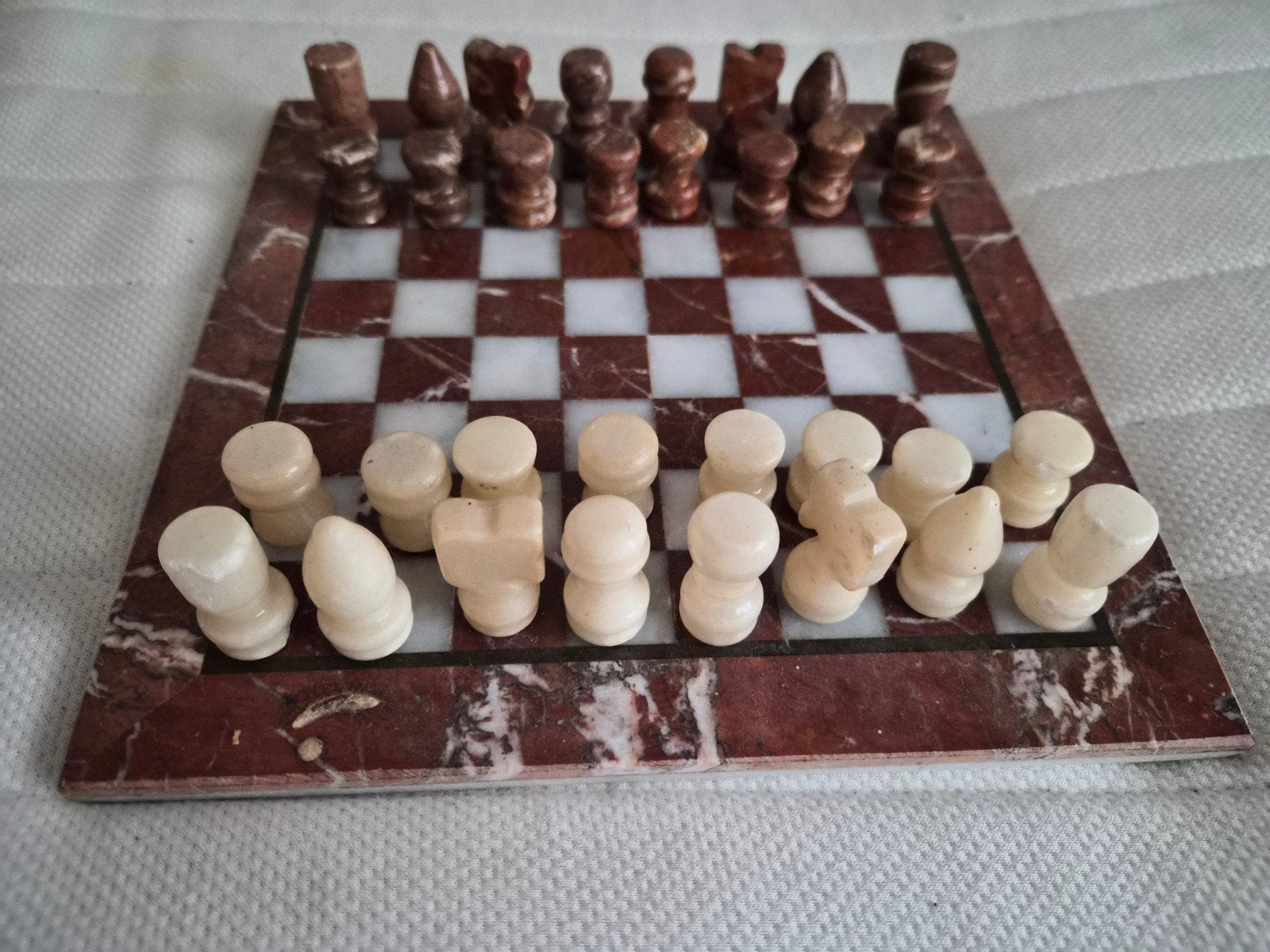 Marmeren schaakspel - Handgemaakt - Vintage, Een of twee spelers, Verzenden, Gebruikt, Onbekend