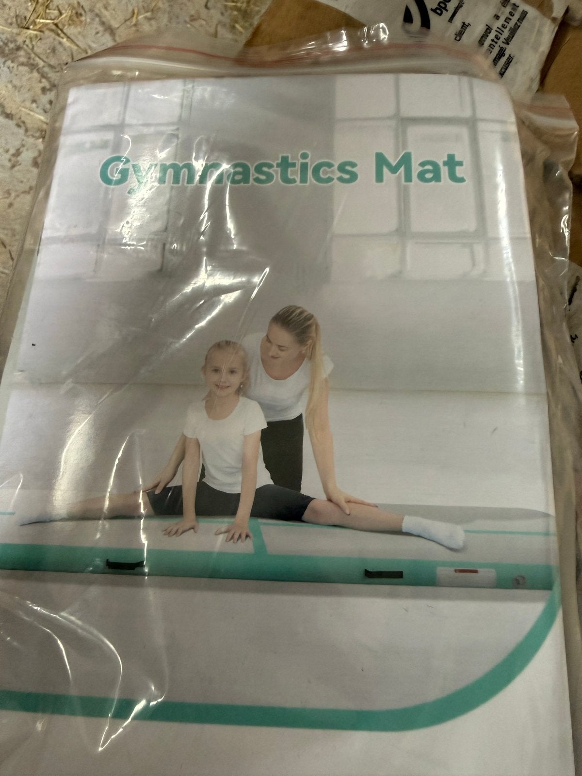 Nieuwe opblaasbare turnmat met pomp - paars/wit, Ophalen of Verzenden, Nieuw, Paars, Materiaal