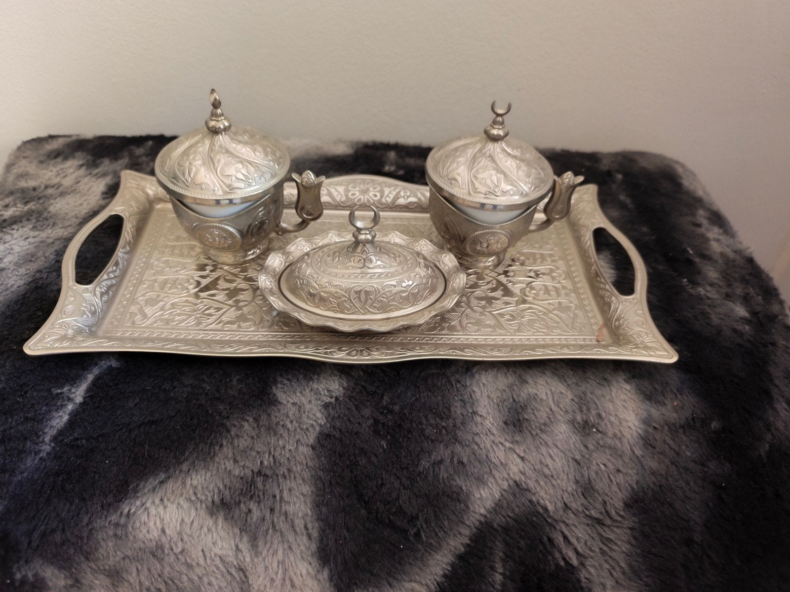 Prachtige Turkse koffieset met dienblad, Ophalen