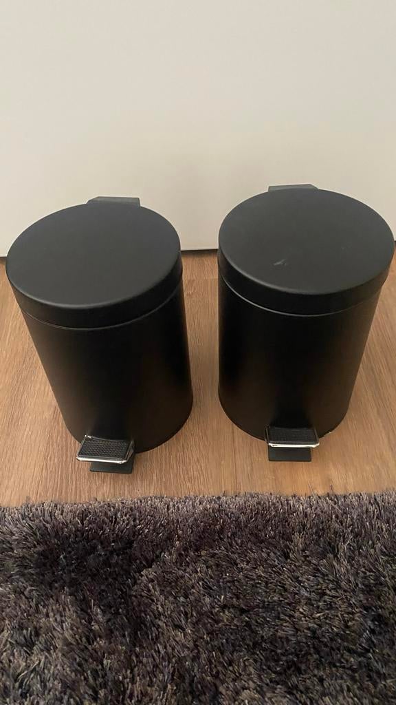 2x Nieuwe Zwarte pedaalemmer 3L - Badkamer/Toilet, Huis en Inrichting, Woonaccessoires | Prullenbakken, Ophalen, Met pedaal, Nieuw