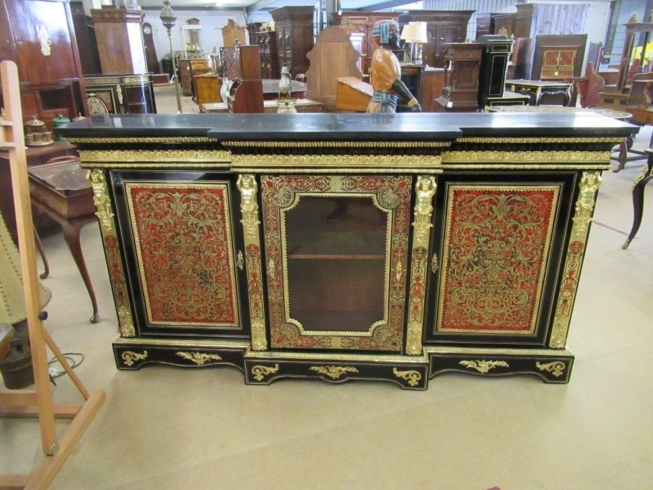 Oer 09920 antiek rode boulle dressoir met veel brons , Antiek en Kunst, Ophalen