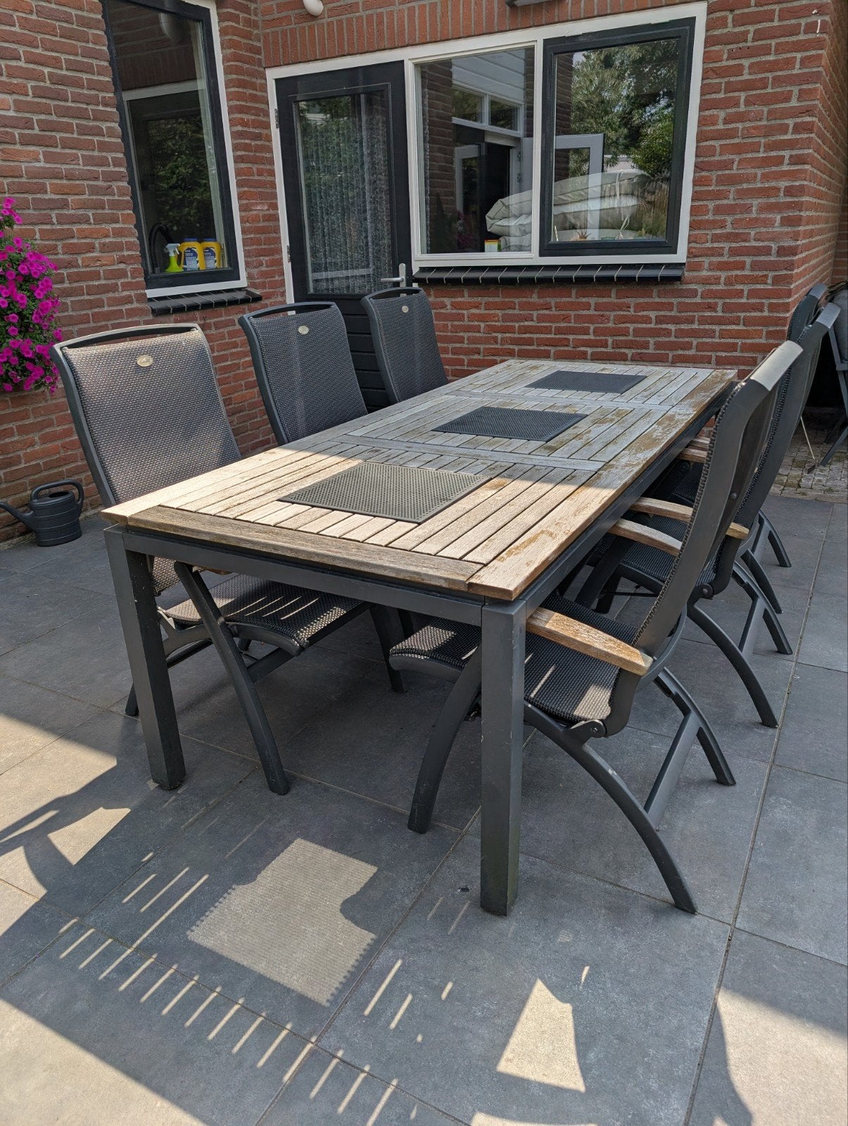 7- delige Hartman Da Vinci tuinset, Ophalen, Gebruikt, 6 zitplaatsen, Aluminium