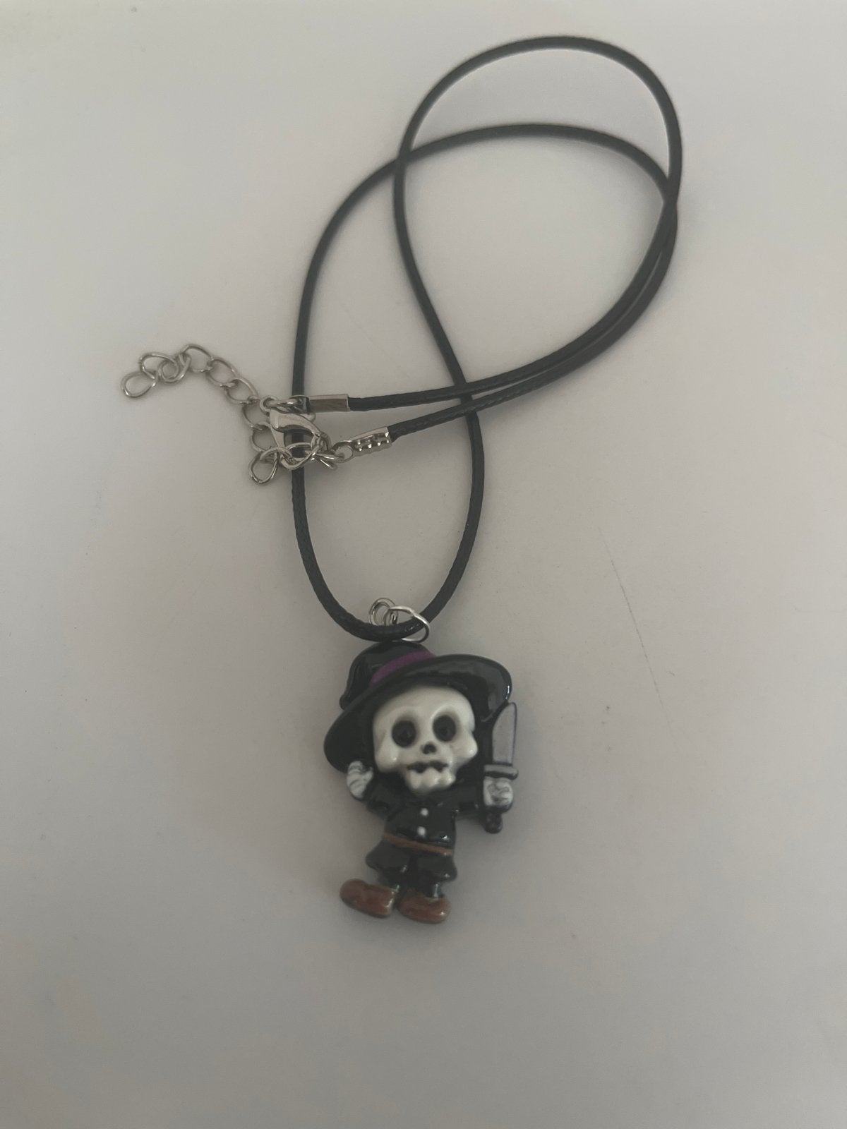 Nieuwe ketting met skelet hanger -halloween, Verzenden, Zwart, Nieuw, Overige materialen