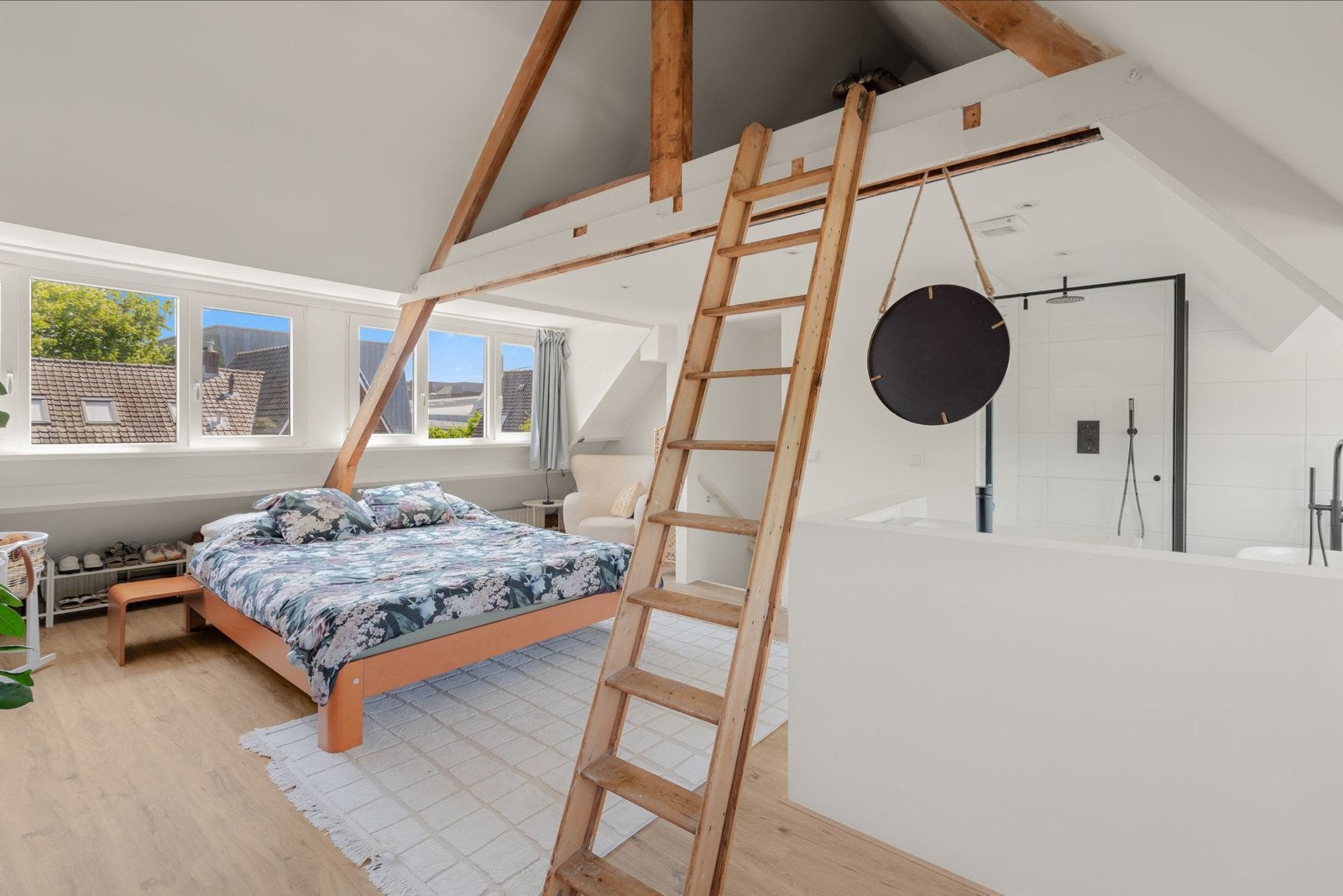 Auping tweepersoonsbed met twee lattenbodems, Ophalen, Gebruikt, Bruin, Tweepersoons