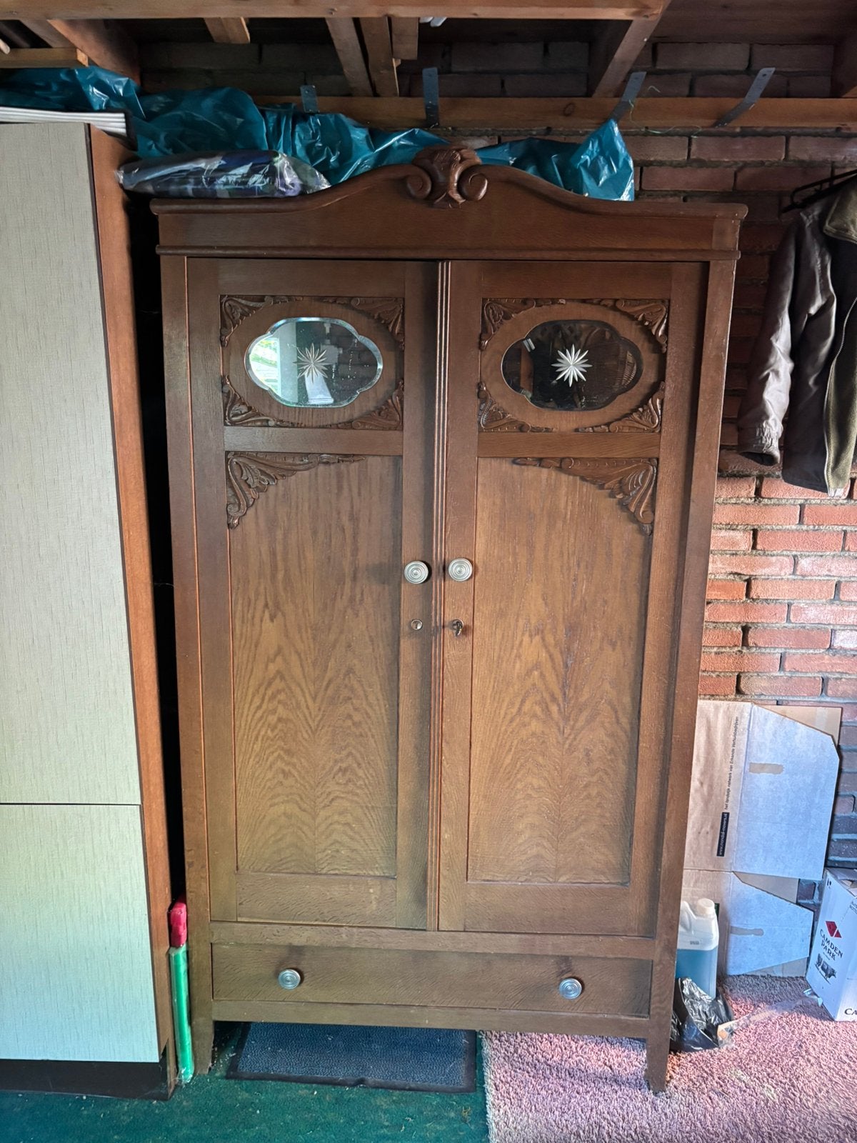 Oude brocante antieke kast, Ophalen of Verzenden