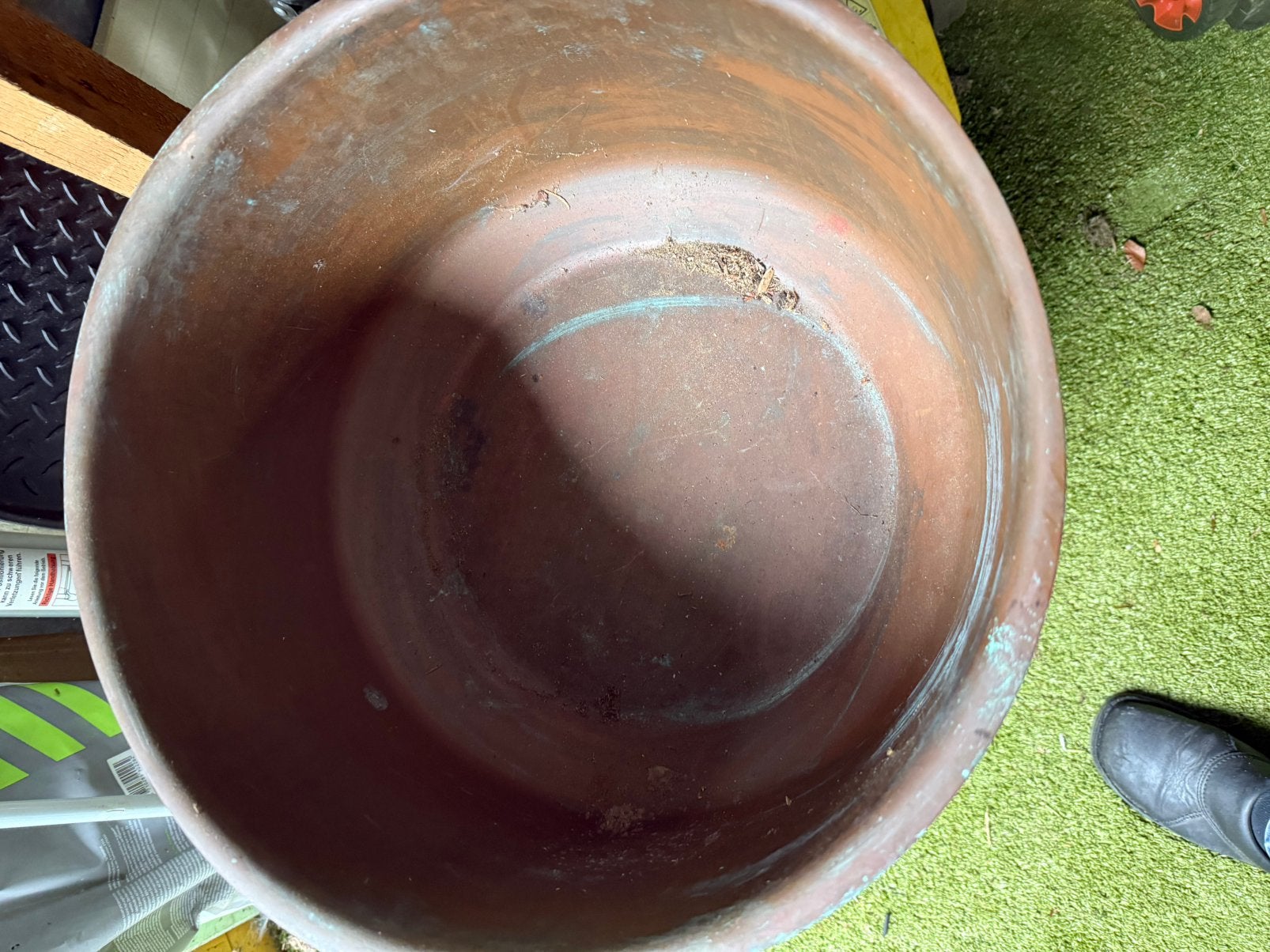 Koperen bak, Ophalen, Minder dan 30 cm, Rond, Zo goed als nieuw
