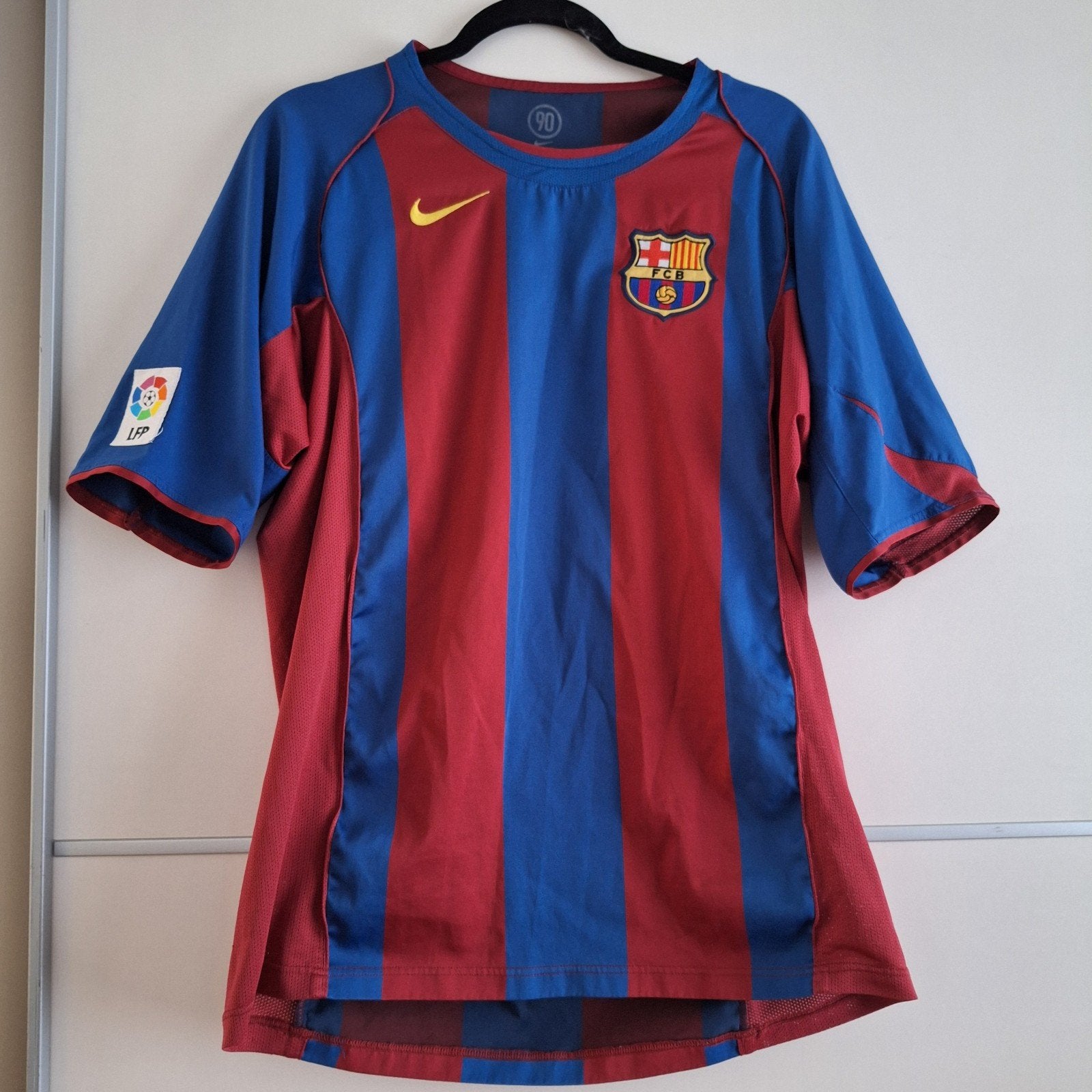 FC Barcelona Thuisshirt 2004/2005 - Maat L - Nike Total 90, Maat 52/54 (L), Nike, Ophalen of Verzenden, Voetbal