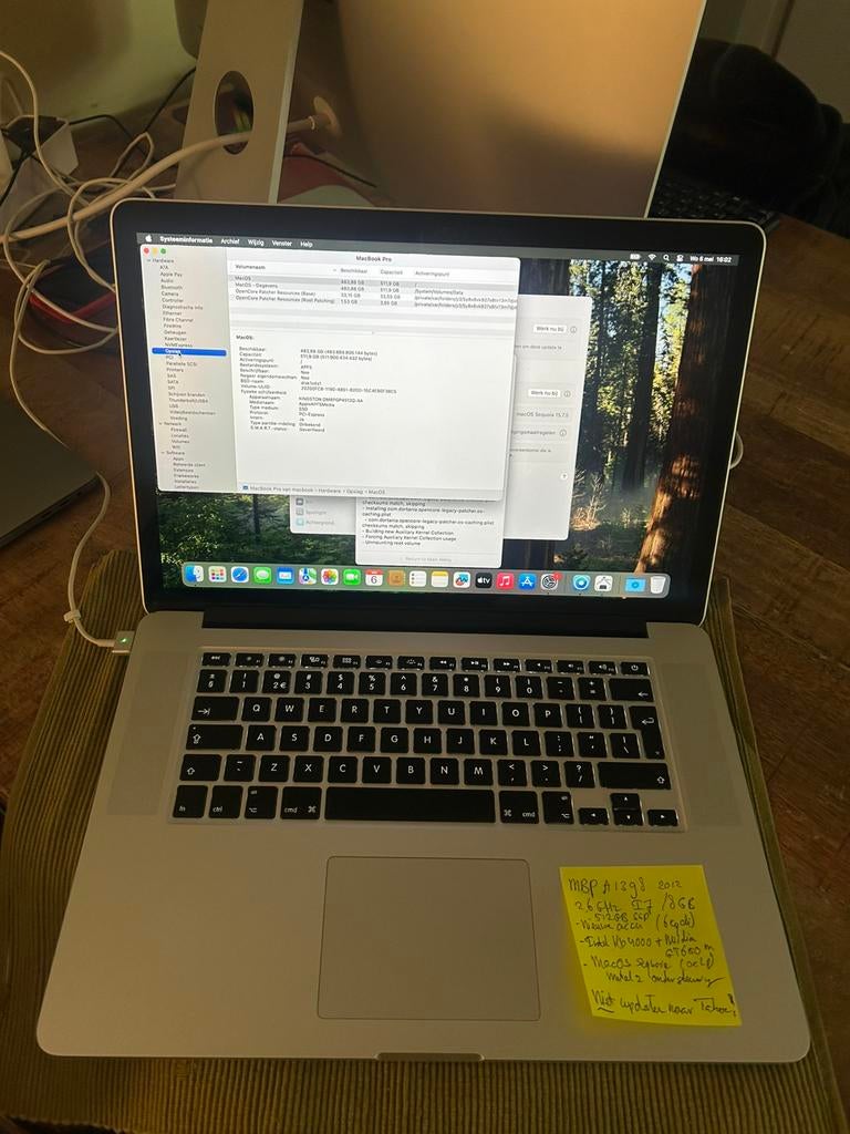 Macbook Pro A1398 15” Retina 2,6GHz i7 8GB RAM en 512GB SSD, Computers en Software, Apple Macbooks, MacBook Pro, 2 tot 3 Ghz, 8 GB