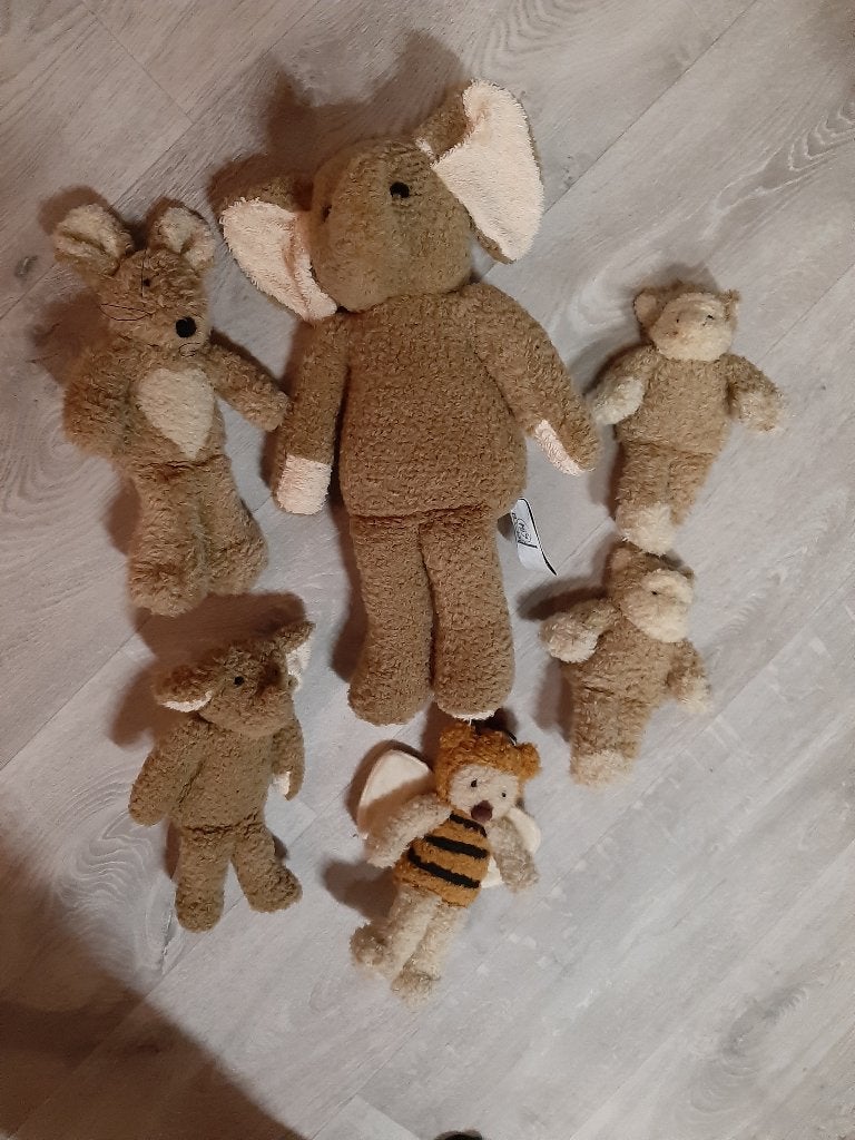 5 x Van Cleef knuffel - olifant beer bij, Kinderen en Baby's, Speelgoed | Knuffels en Pluche, Met label, Overige typen, Ophalen of Verzenden