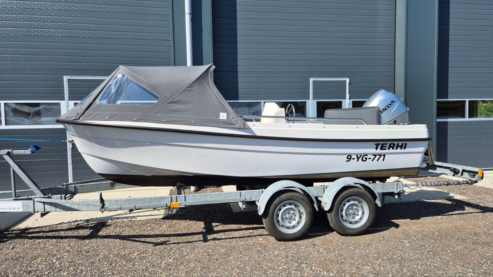 Terhi 450 bj 2022 Honda 40 pk bj 2025, Watersport en Boten, Ophalen, Zo goed als nieuw, 40 pk, Elektrische start