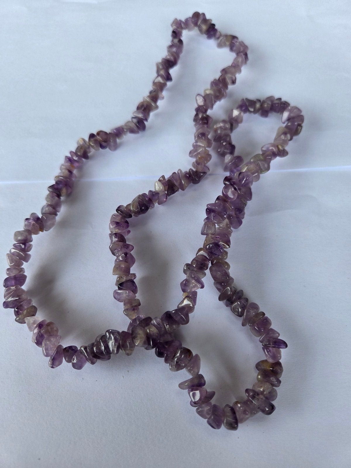 oude amethist lange ketting, Sieraden, Tassen en Uiterlijk, Kettingen, Verzenden, Zo goed als nieuw, Paars, Steen of Mineraal