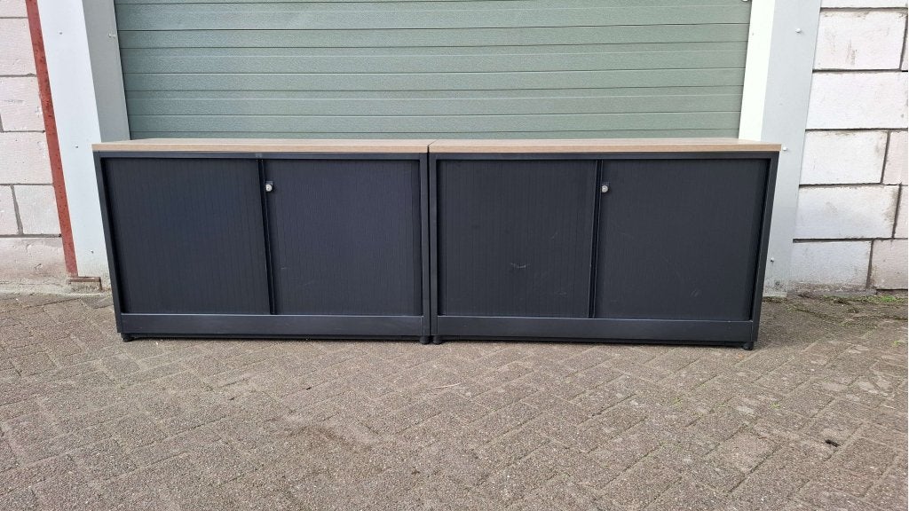 2x Ahrend roldeurkast met nieuw topblad, Gebruikt, 100 tot 150 cm, Kofferen 60, 5492 BP Sint-Oedenrode, Meerdere deuren