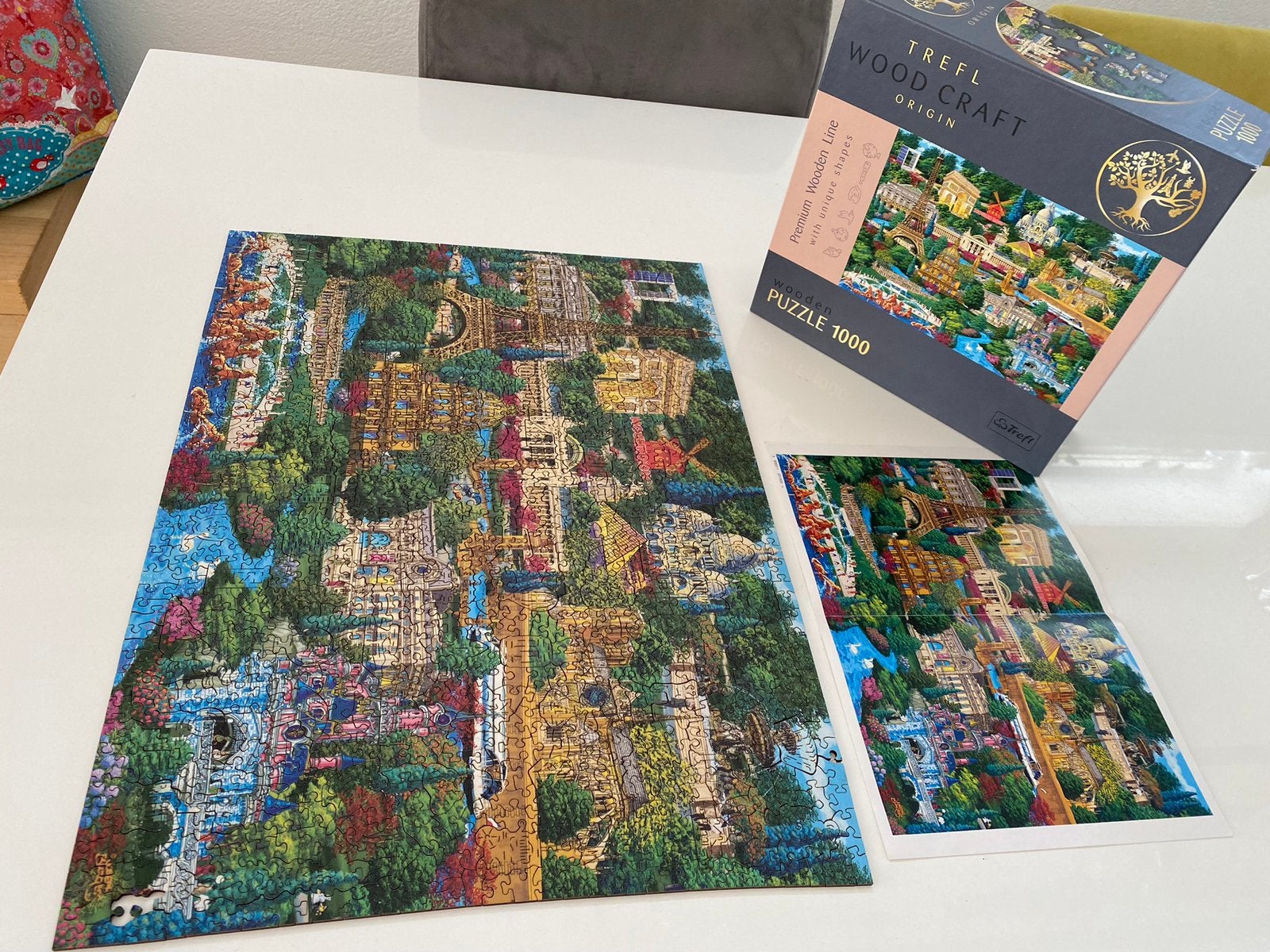 Trefl Wood Craft Origin Legpuzzel 1000 stukjes Parijs, Ophalen of Verzenden, 500 t/m 1500 stukjes, Zo goed als nieuw, Legpuzzel