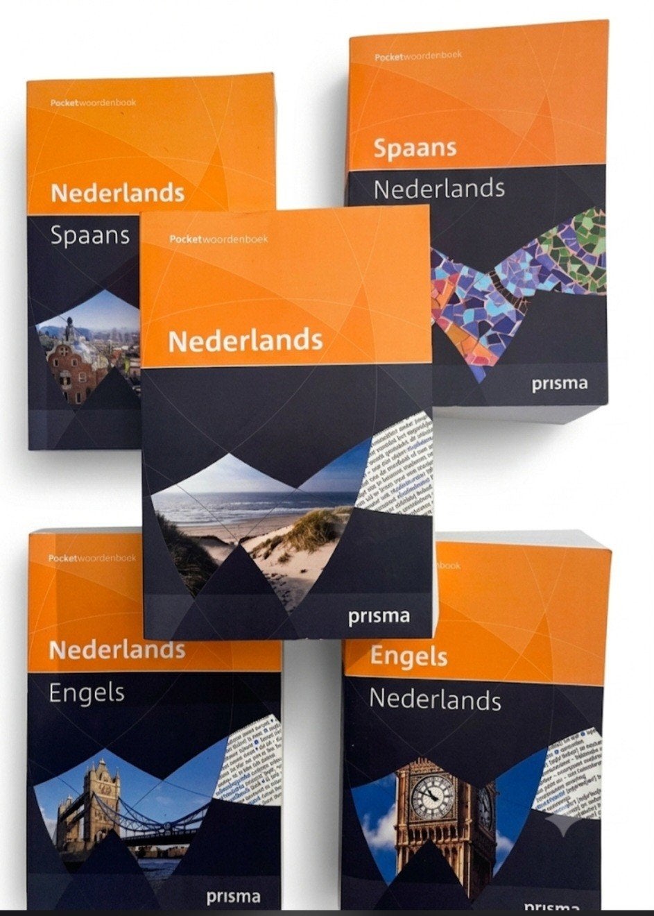 5 Prisma Pocketwoordenboeken: NL, EN, ES, Boeken, Prisma of Spectrum, Spaans, Ophalen of Verzenden, Zo goed als nieuw