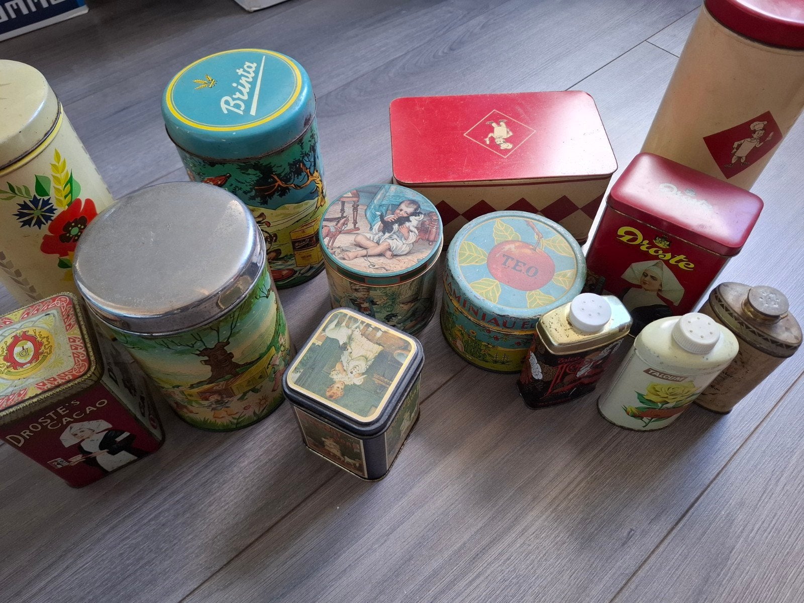 Diverse vintage blikken - Droste, Brinta, Verkade en meer, Ophalen of Verzenden