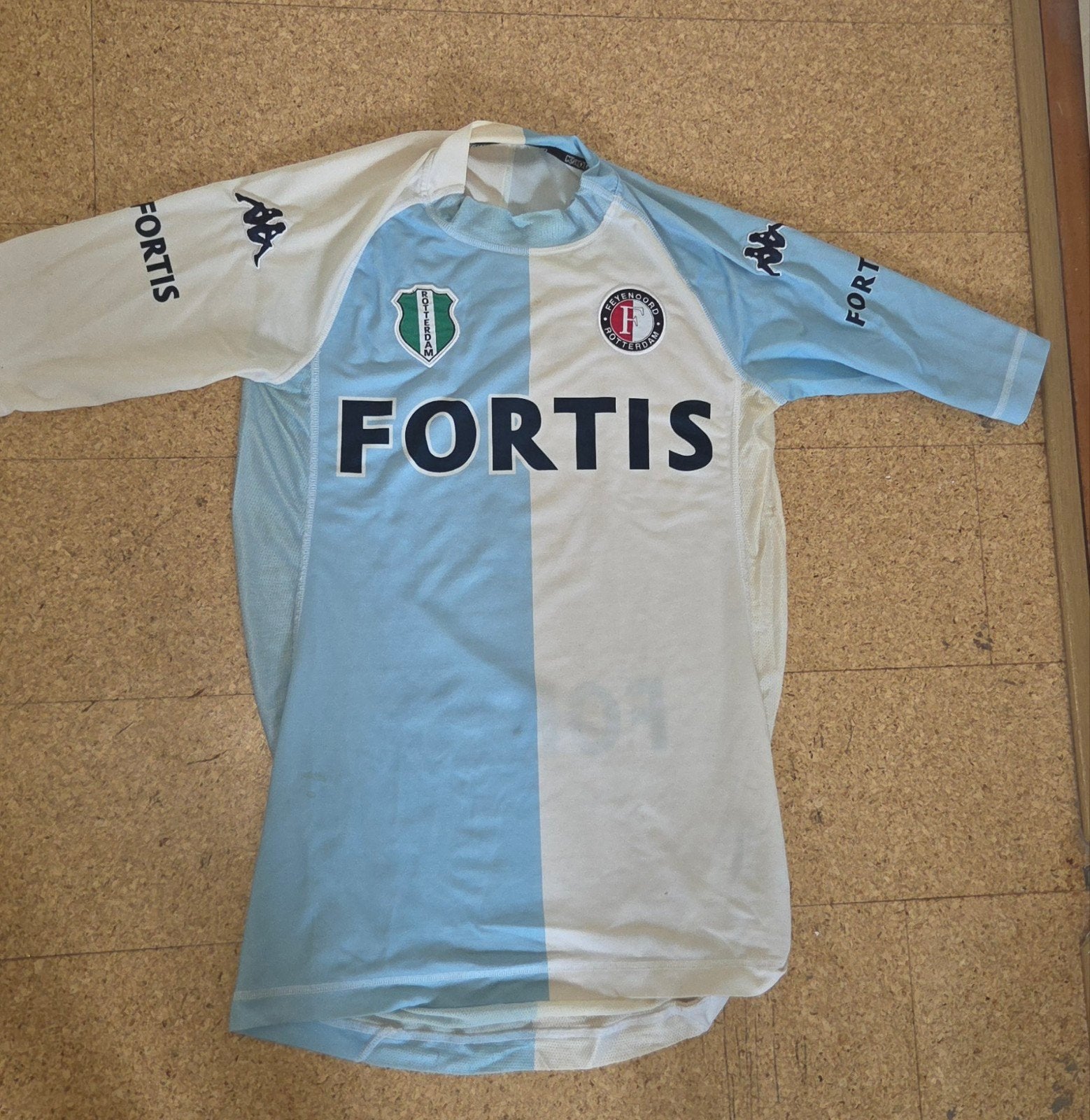 Feyenoord vintage uitshirt Fortis - 2004 / 2005, Ophalen of Verzenden, Zo goed als nieuw, Blauw, Voetbal