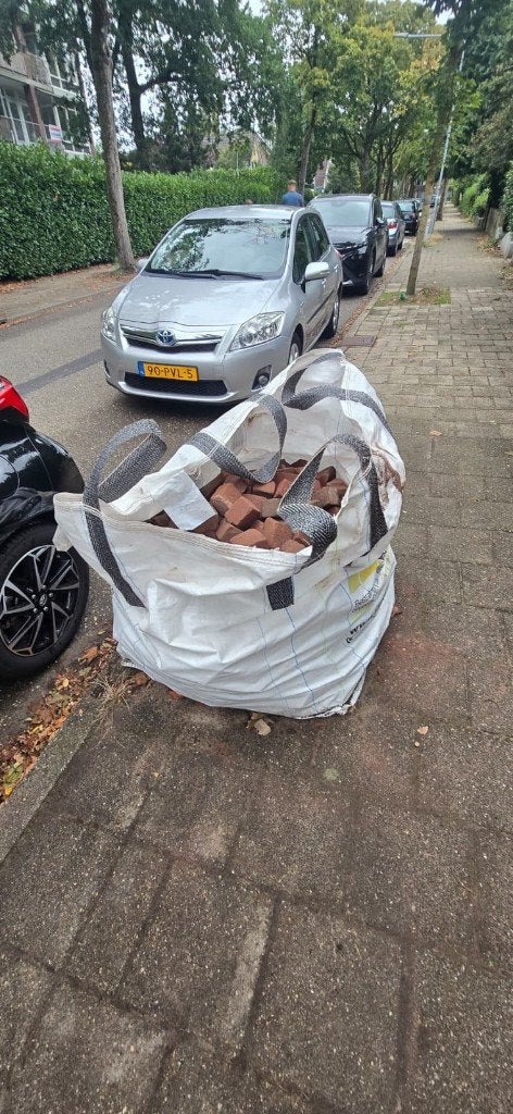 Gratis dikformaat klinkers breuk bont, Tuin en Terras, Ophalen, Overige materialen, Gebruikt, Klinkers