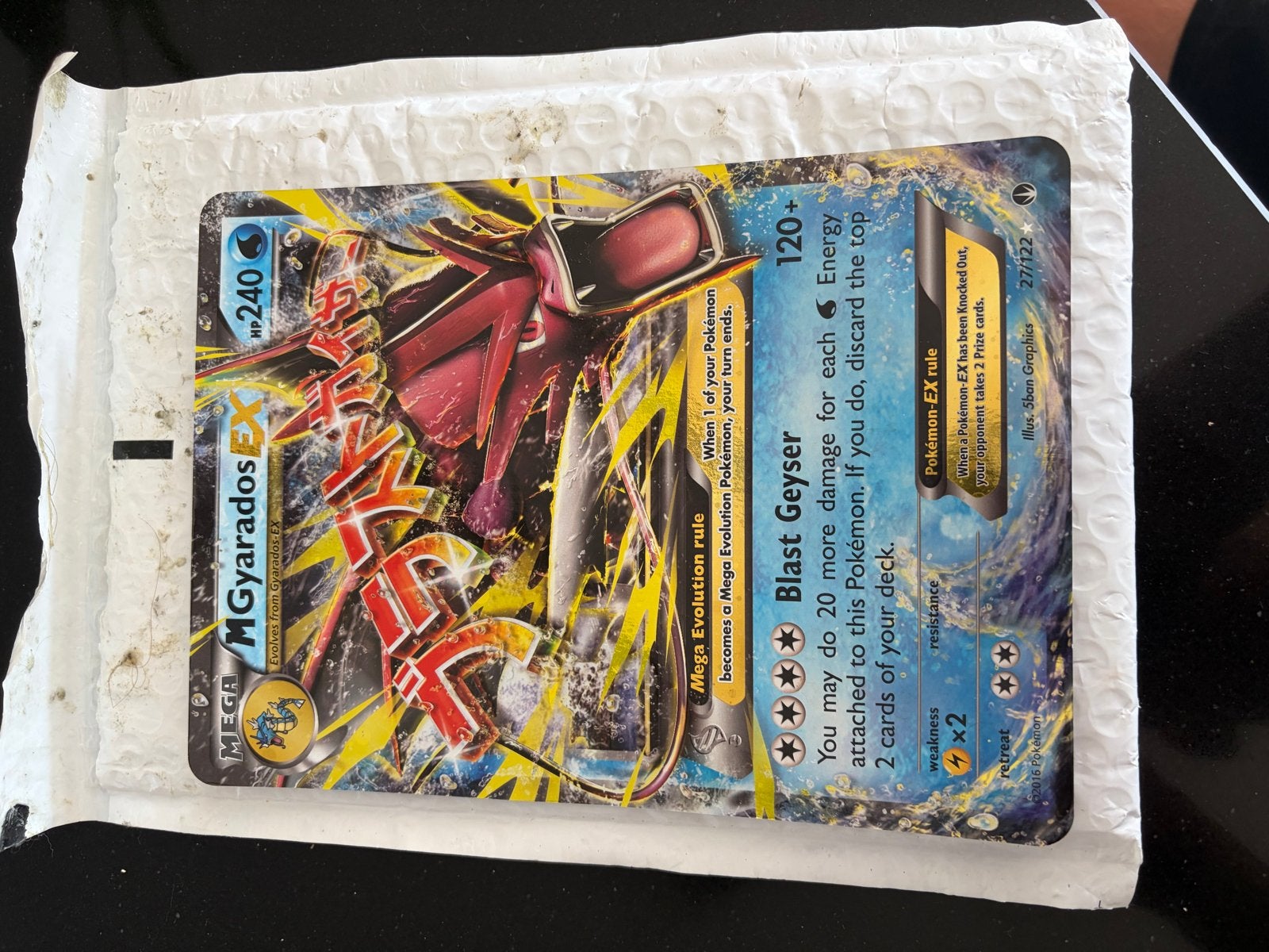 Pokémon Kaart: Mega Gyarados EX (Grote kaart), Ophalen of Verzenden, Zo goed als nieuw, Losse kaart