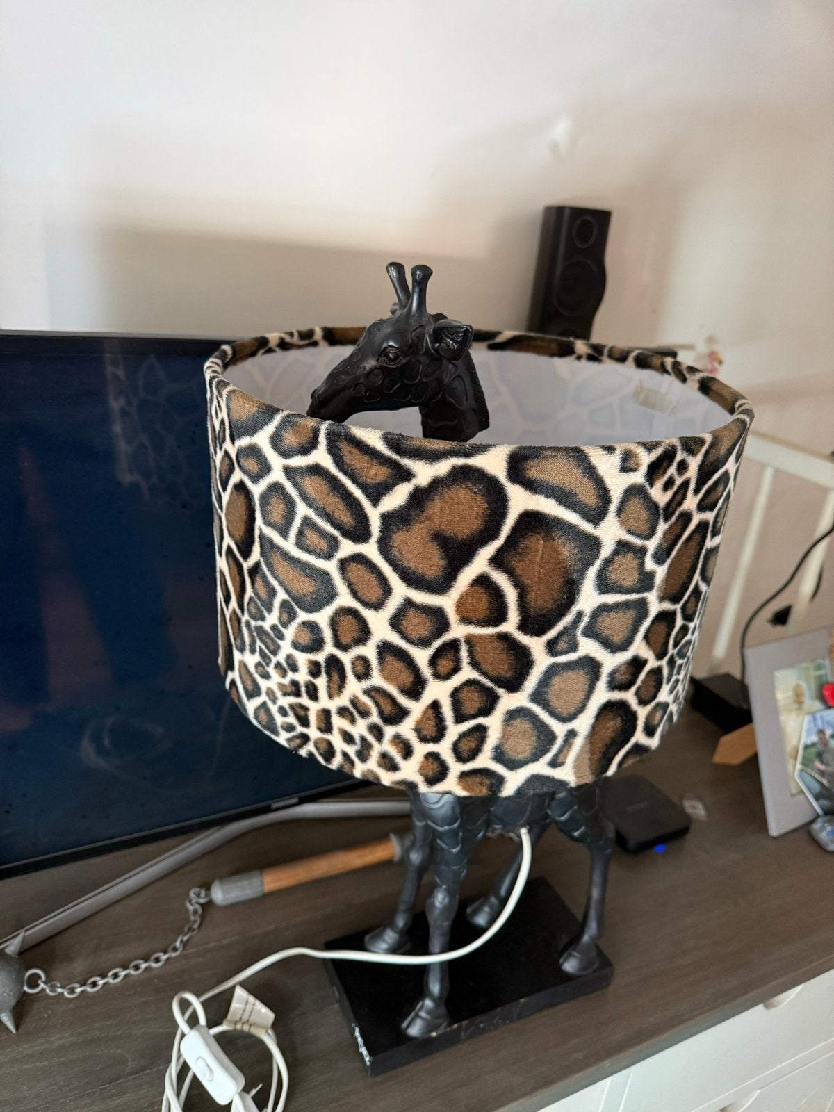 Unieke WERNS Giraffe Tafellamp gerestyled, Ophalen, Gebruikt, Kunststof, 50 tot 75 cm