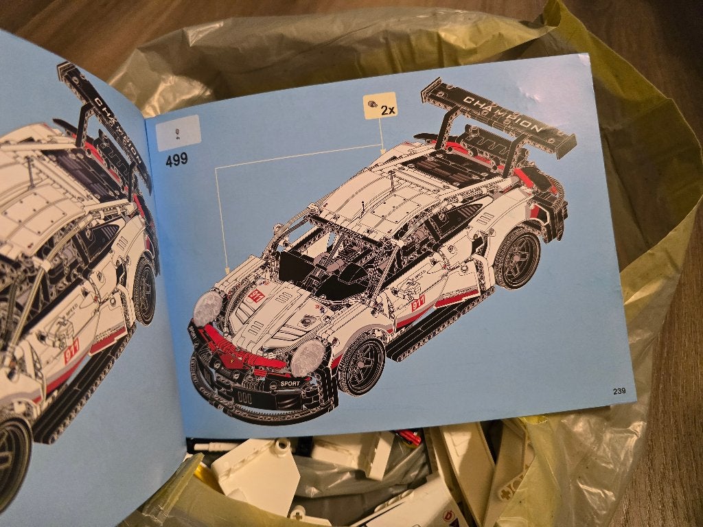 Lepin - Porsche 911 RSR - bouwstenen zonder doos, Ophalen of Verzenden, Gebruikt, Overige merken