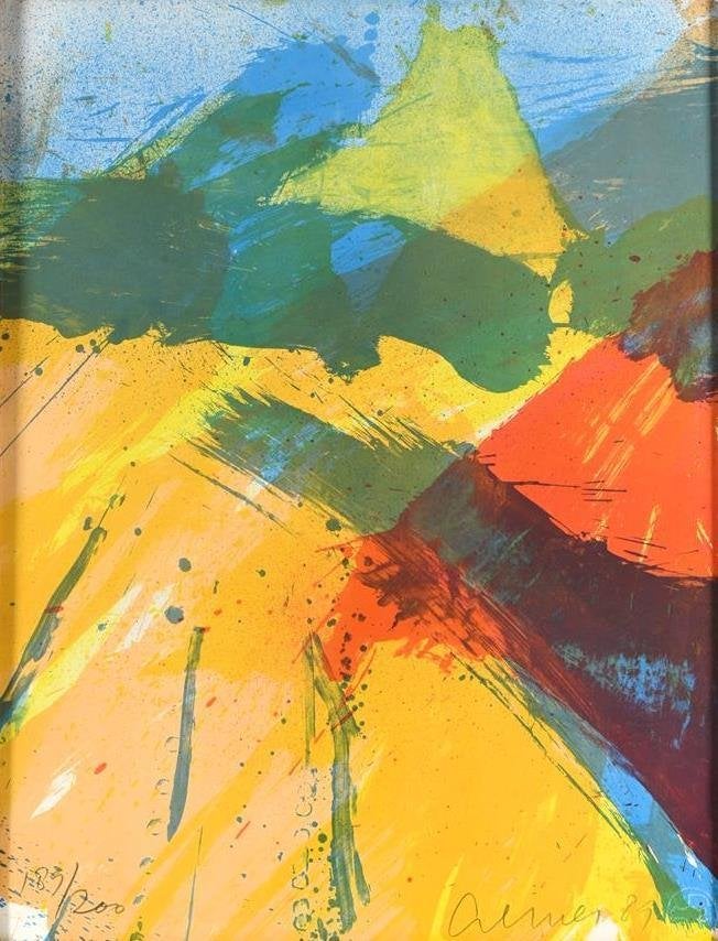 Jan Cremer(1940)Kl Lithografie"Abstracte Compositie" Ges Gen, Abstract, Ophalen of Verzenden, Lithografie, Gelimiteerde oplage