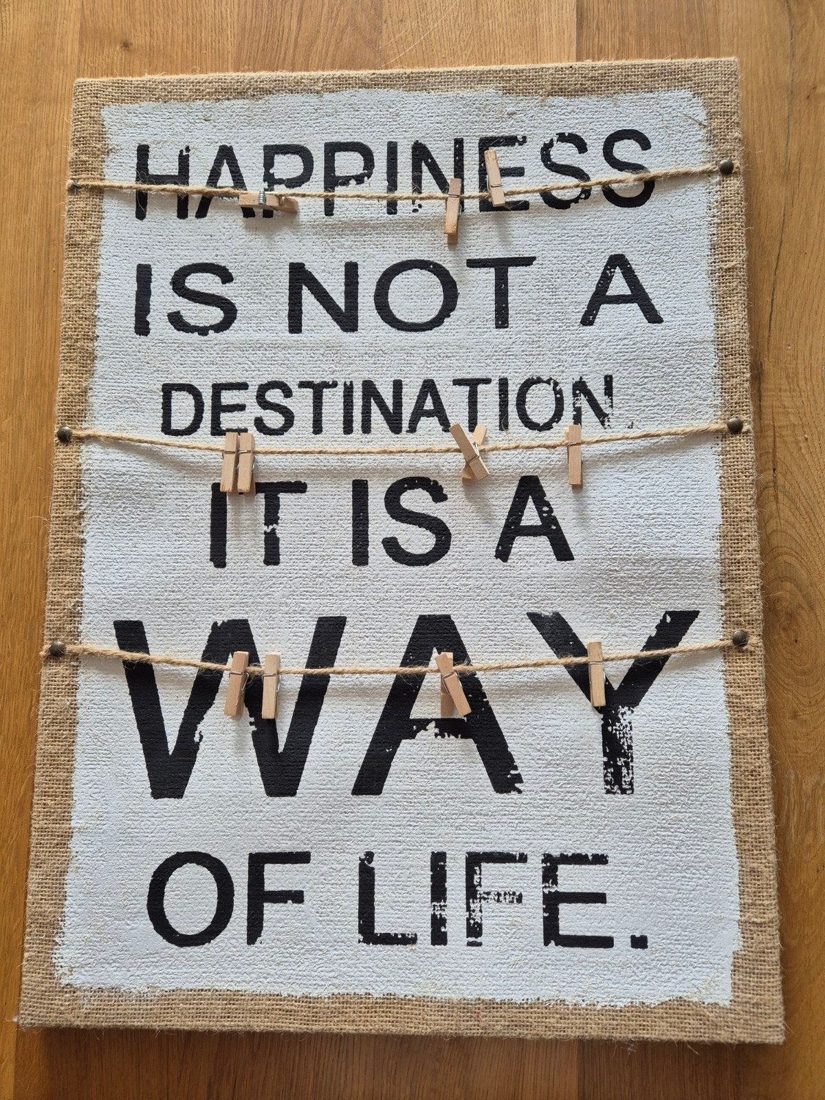 Decoratief wanddoek met inspirerende quote - 55x40 cm, Ophalen