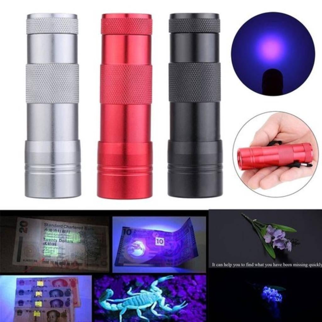 Ultraviolet (UV) LED Zaklamp, 12 UV LEDs _ Rood, Verzenden, Nieuw