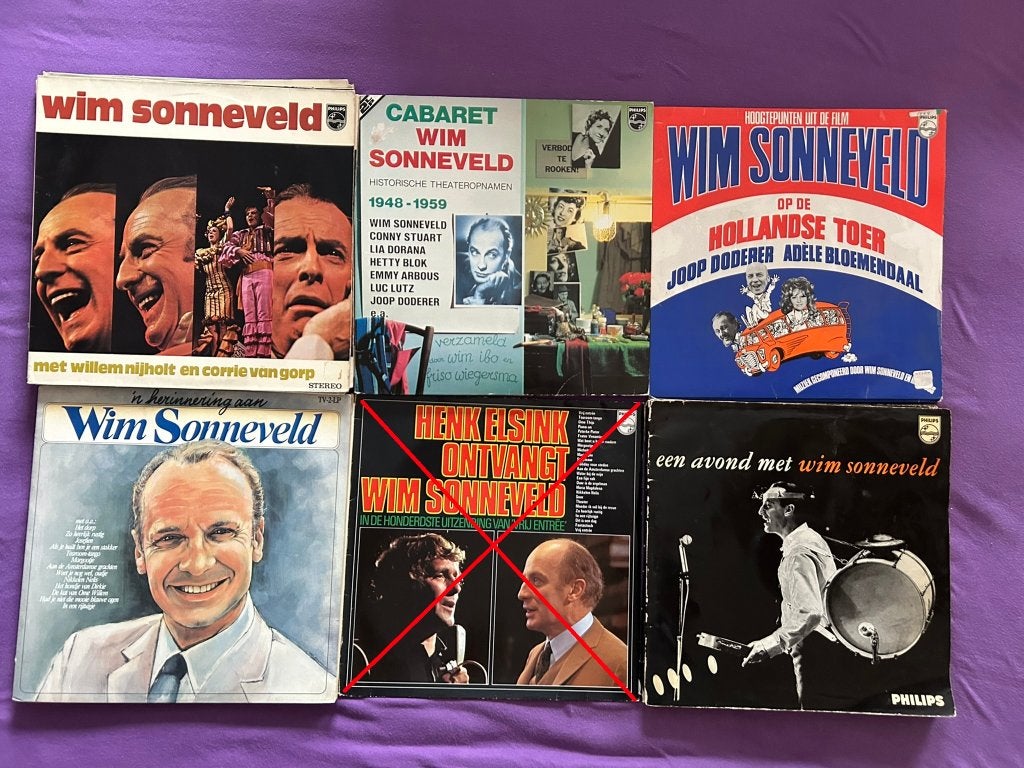 40 LP's Wim Sonneveld (ook per stuk te koop), Cd's en Dvd's, Vinyl | Nederlandstalig, LP, Gebruikt, Ophalen of Verzenden, Levenslied of Smartlap
