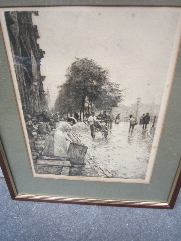 Ets/Ltho, Prinsengracht Amsterd,Van Hans Emil Hermann, Ophalen, Ets