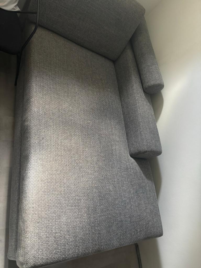 Grijze slaapbank met opbergruimte - IKEA Sörvallen, Ophalen, Tweepersoons, 75 tot 100 cm, Zo goed als nieuw