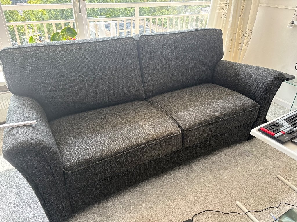 2 x Bankstel zwart groot, Ophalen, Gebruikt, 75 tot 100 cm, Rechte bank