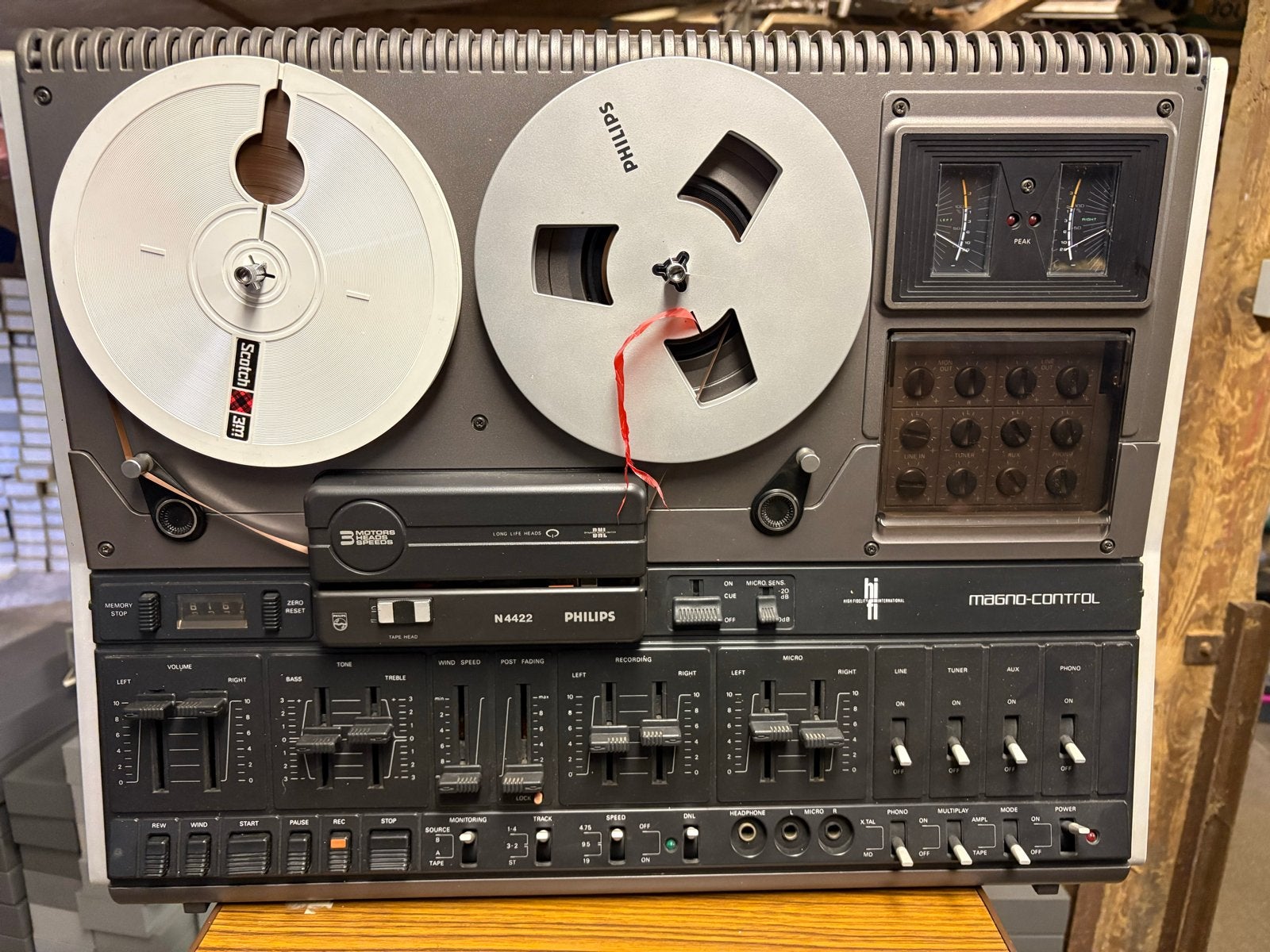 Philips N4422 Bandrecorder - Vintage Audio, Ophalen, Bandrecorder, Met banden