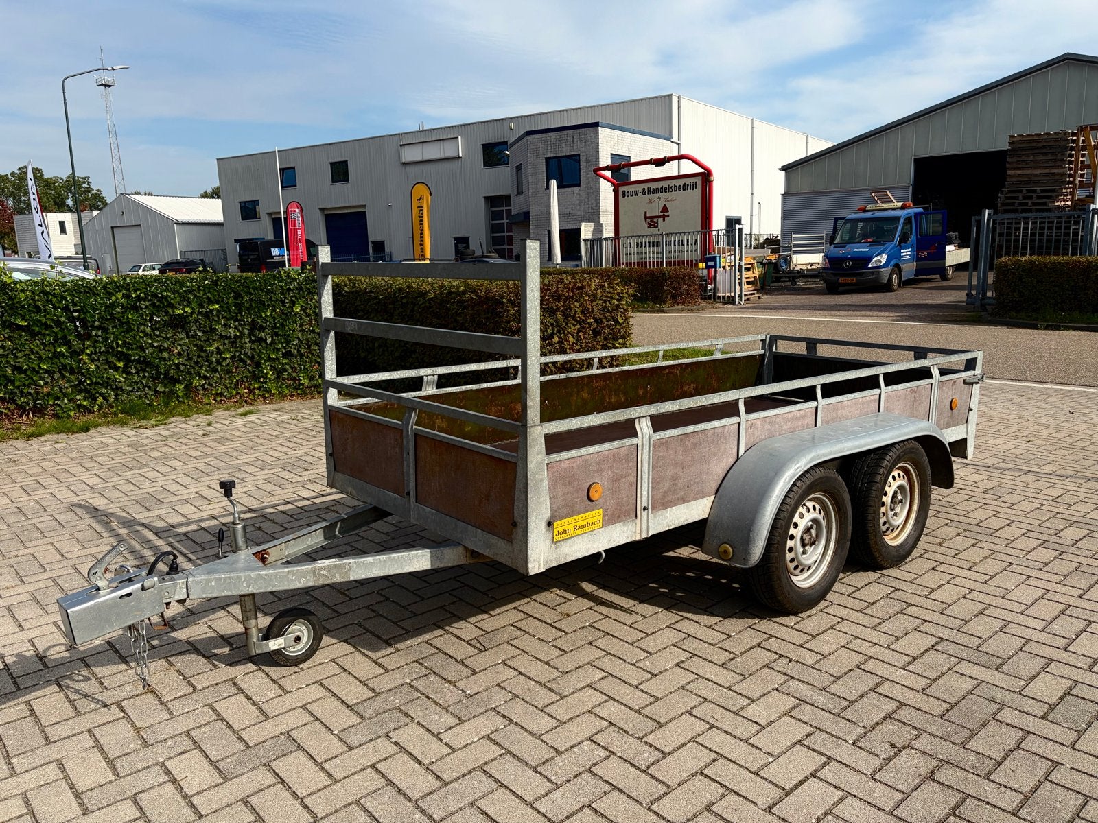 Nette open tweeasser (3m) aanhanger met nieuwe bodemplaat, Ophalen of Verzenden, Gebruikt, Overige typen, 80 kg of meer