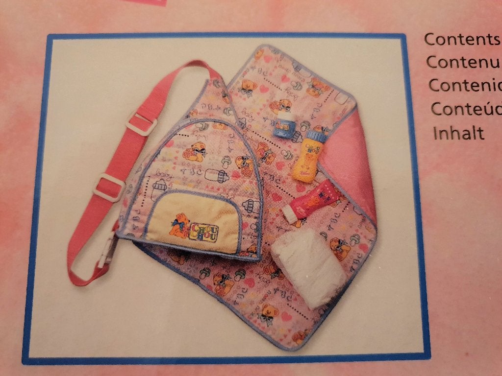 Baby pop Chou Chou Rugtas met luier & matje Zapf Creation, Ophalen of Verzenden, Nieuw, Babypop