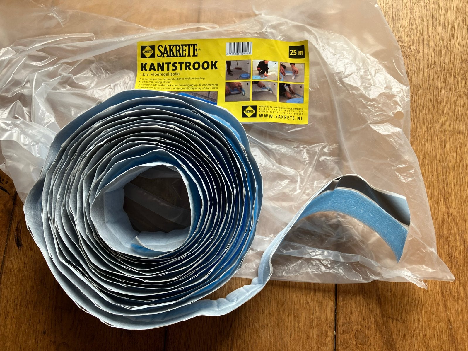 Sakrete Kantstrook met plakrand 6,5 meter voor vloerisolatie, Ophalen of Verzenden, Nieuw