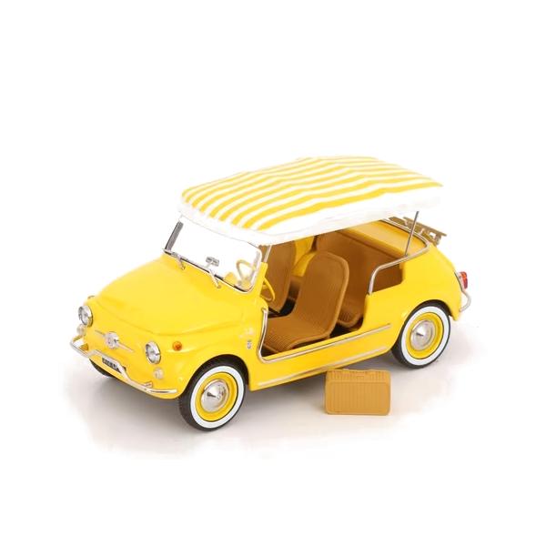 Fiat 500 Jolly 1965 Geel Modelauto 1/18 Norev, Hobby en Vrije tijd, Modelauto's | 1:18, Auto, Norev, Ophalen of Verzenden, Norev