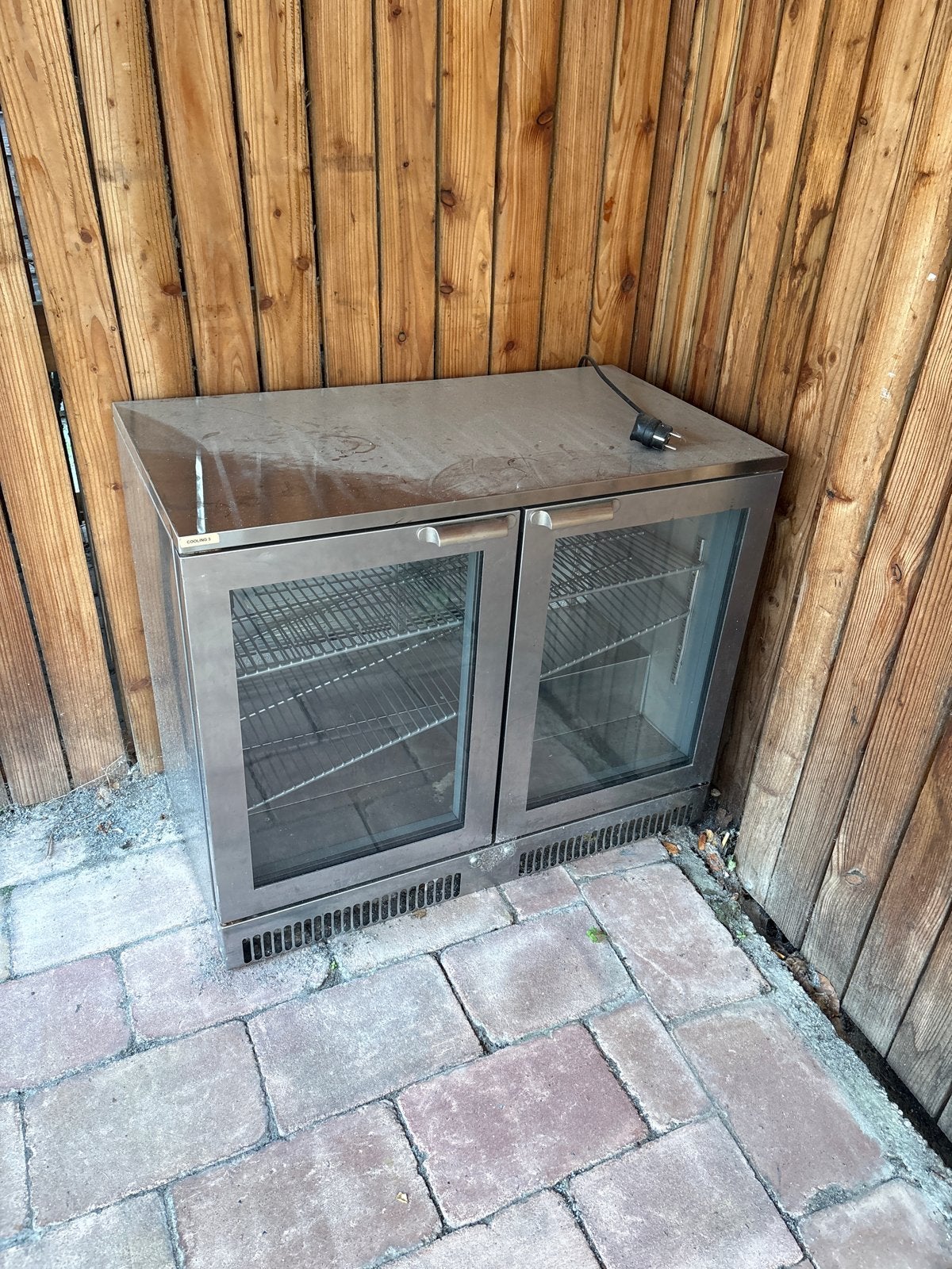RVS koelkast met glazen deuren (90x50x75 cm), Witgoed en Apparatuur, Ophalen, Minder dan 85 cm, 60 cm of meer, 100 tot 150 liter