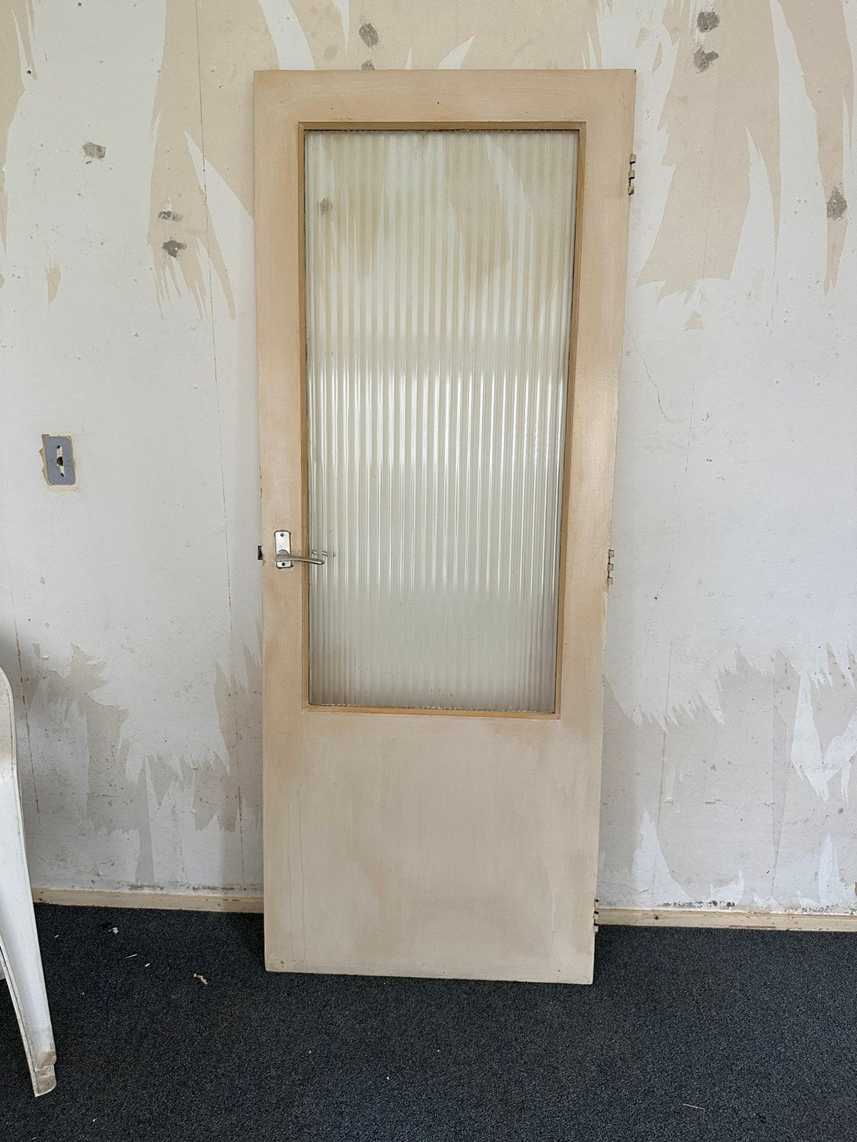 Hardboard binnendeur met glas, Ophalen, Gebruikt, Minder dan 80 cm, Binnendeur