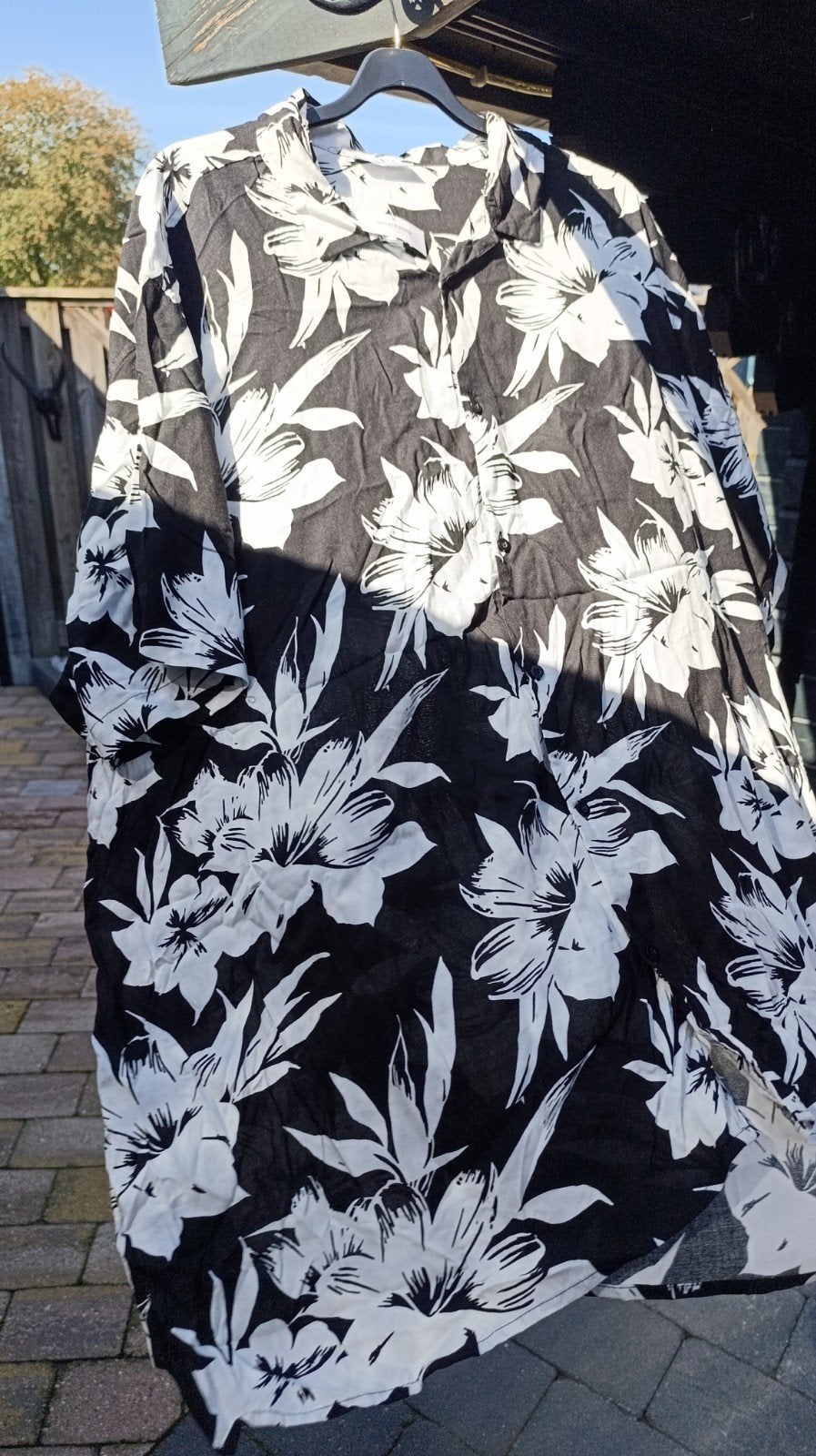 Nieuw X-MAIL Blouse Zwart Wit Bloemenprint Maat 6XL, X-MAIL, Zwart, Maat 46/48 (XL) of groter, Nieuw