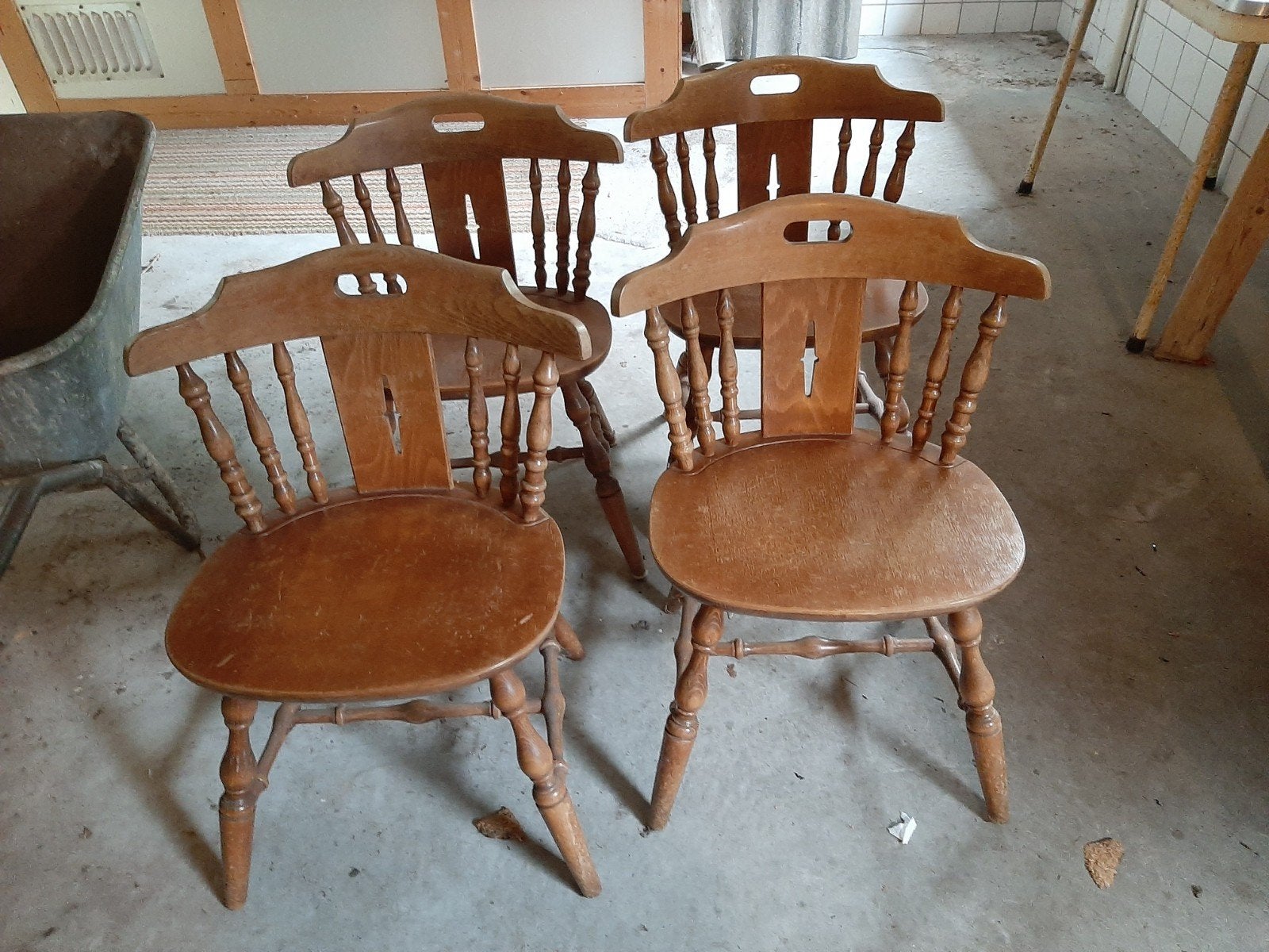Set van 4 vintage Windsor Captain stoelen, Antiek en Kunst, Ophalen