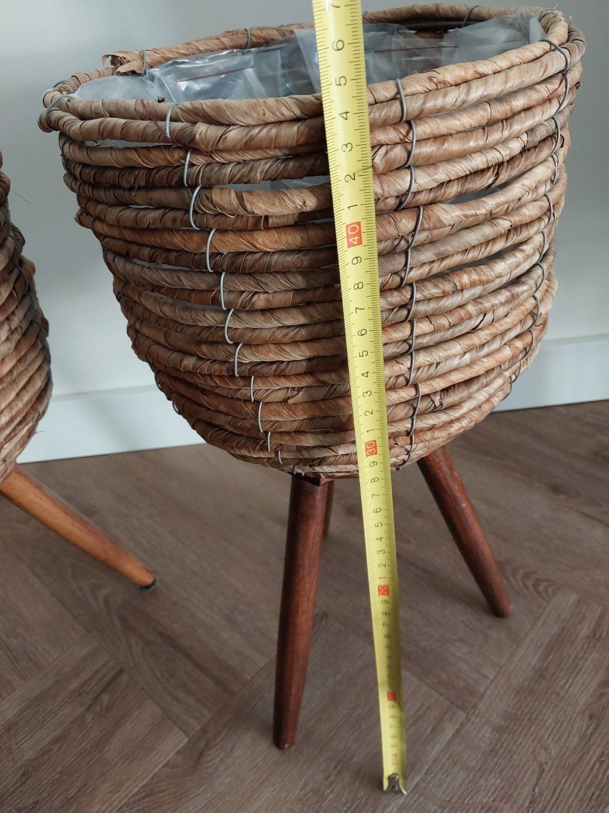 Plantenbak op poten - Rotan look, Overige materialen, Minder dan 60 cm, Rond, Binnen