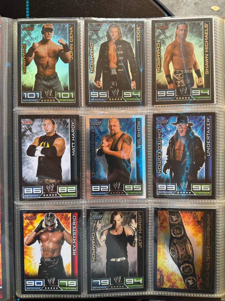 WWE Slam Attax Trading Cards NEAR MINT collectie, Ophalen of Verzenden, Gebruikt, Meerdere kaarten