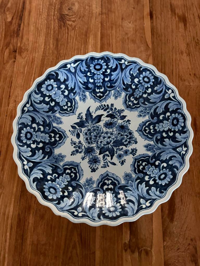 Antiek Delfts Blauw Schaal op Voetjes - Handgeschilderd, Ophalen