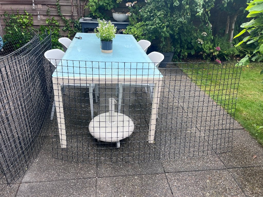 5x Draadpaneel tuinscherm, antraciet geplastificeerd., Tuin en Terras, Ophalen, Overige materialen, Minder dan 100 cm, Zo goed als nieuw