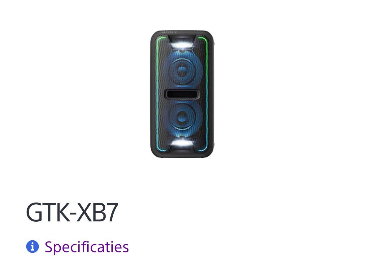 Foto 14 van Sony GTK-XB7 Party Speaker 350W met Lichteffecten