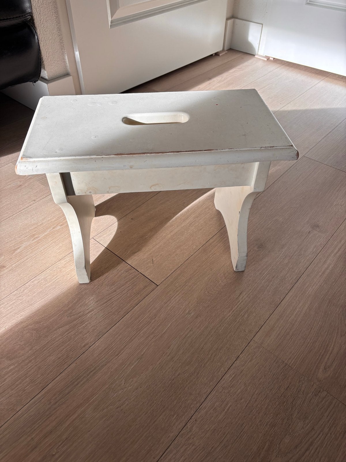 Houten krukje - Wit, Ophalen, Gebruikt, Hout